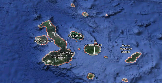 Mapa de las Islas Galápagos